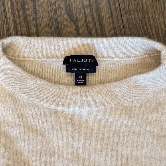 100% Cashmere Talbots Sweater Oatmeal Size XL - Picture 2 of 7